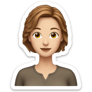 white woman with brown hair and two cats sticker