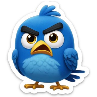 blue angry bird sticker