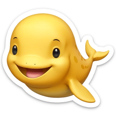 Yellow whale, same as the existing whale emoji but with yellow coloring. sticker