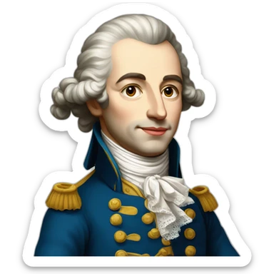 eighteenth-century French aristocrat looking like a liliputian sticker