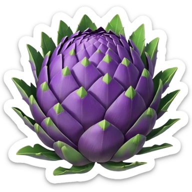 un carciofo viola e verde sticker