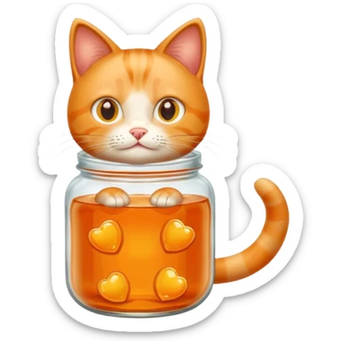 Jelly jar cat sticker
