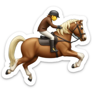 Mechanical jumping horse sticker