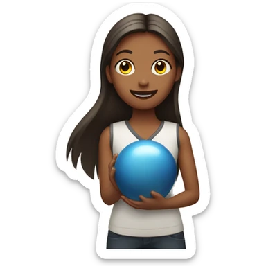Girl bowling sticker