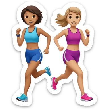 2 women jogging sticker