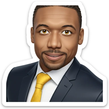 smiling man in formal attire sticker