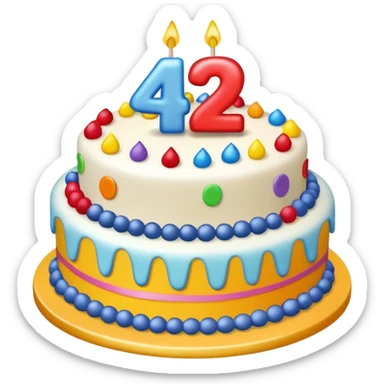 Show the number "42th" Birthday  sticker