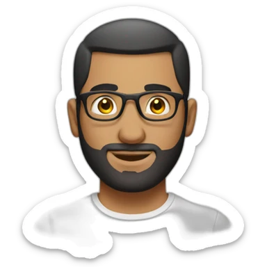 arabic guys with fade haircut and glasses sticker