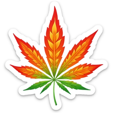 Cannabis leaf with rotation design on out with flame sticker