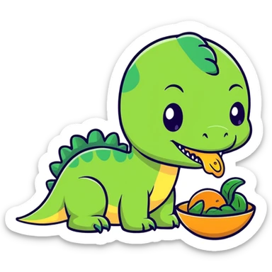 Baby eatin dinosaur  sticker