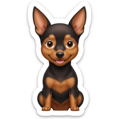 a pinscher dog sitting and smiling sticker