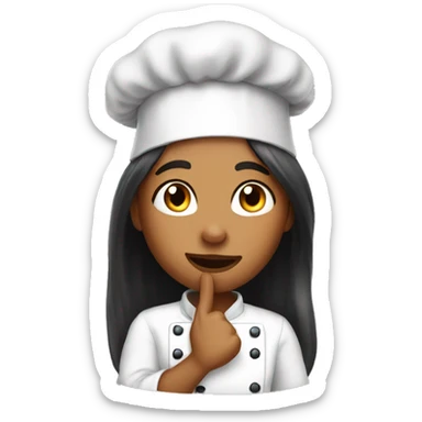 Girl saying okay chefs kiss sticker