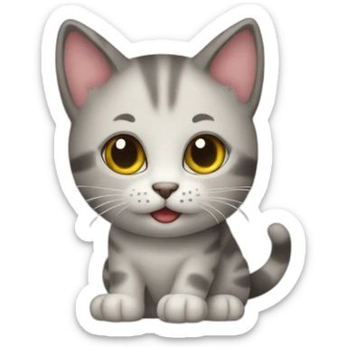 Kitten emoji with a sign with the word OK  sticker