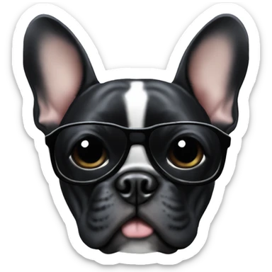 black frenchie with sunglasses sticker