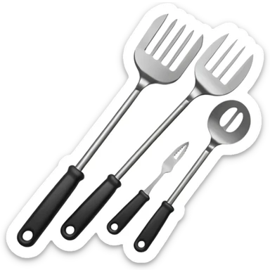 BBQ Tools with Black Plastic Handles sticker