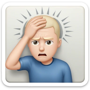 banging head against wall  sticker