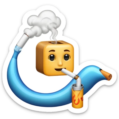 wave smoking a cigarette sticker