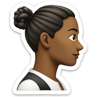 Side profile with high piney tail black at ends sticker