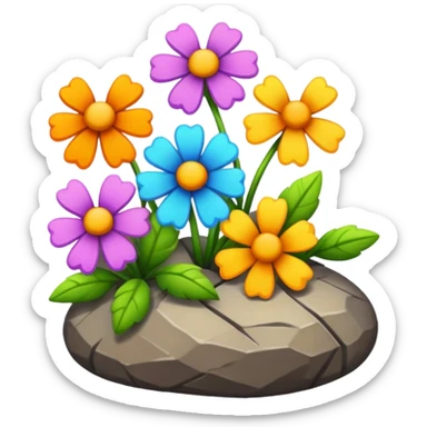  rock flowers sticker