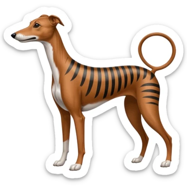 Red brindle greyhound with black brindle stripes sticker
