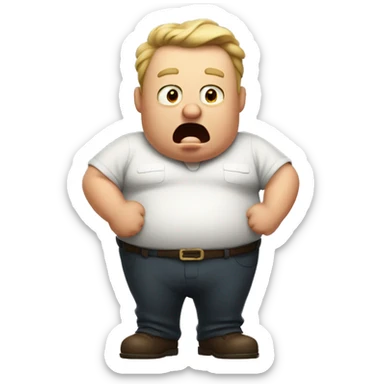 Fat man from the country yelling sticker