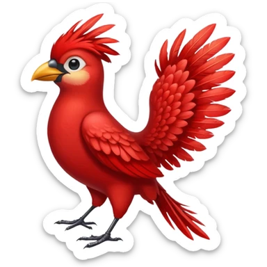 red feathered bird sticker