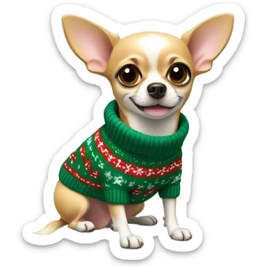 Chihuahua in Christmas sweater  sticker