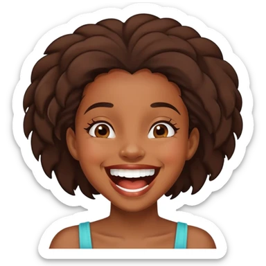 Black girl laughing  sticker