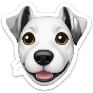 White jack russel black ears sticker