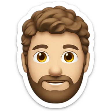 male brown haired skier with brown beard sticker