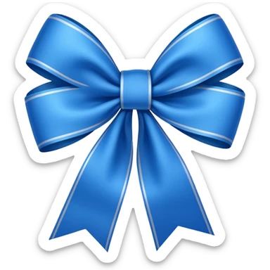 blue ribbon bow sticker