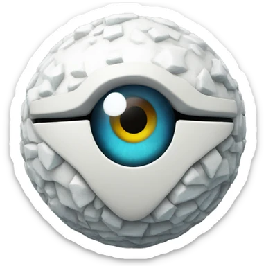 3d sphere with a cartoon Snow Golem skin texture with Eye of Horus sticker