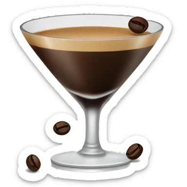 espresso martini with coffee beans  sticker