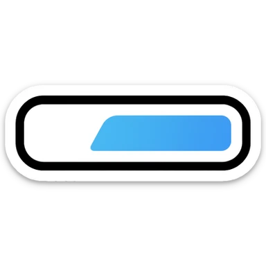 flat minimal loading bar icon, horizontal, 60% filled, rounded edges, gradient blue progress, light gray background, vector look, for mobile or web interface sticker