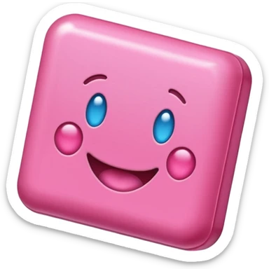 Chicle rosado rectangulo sticker