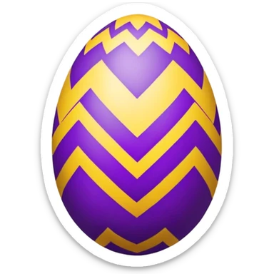 decor egg, symmetry pattern, purple and yellow sticker