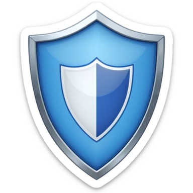 A shiny blue shield with a white 7 in the middle and a flag animation sticker