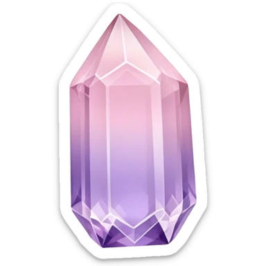Light pink and lavender ombré quartz crystal  sticker
