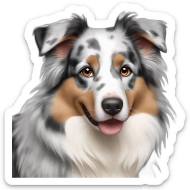 blue Merle Australian Shepherd perfil de 4 patas sticker