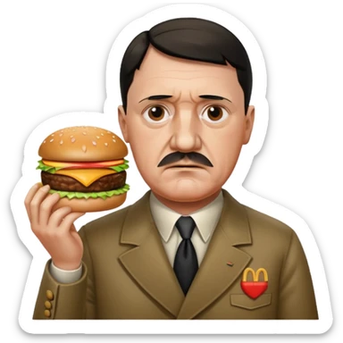 adolf hitler holding a big mac sticker