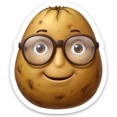 Potato wearing glasses sticker