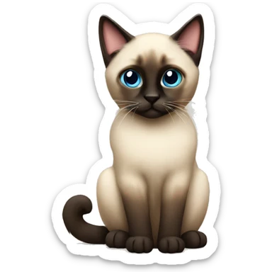 fluffy siamese cat  sticker