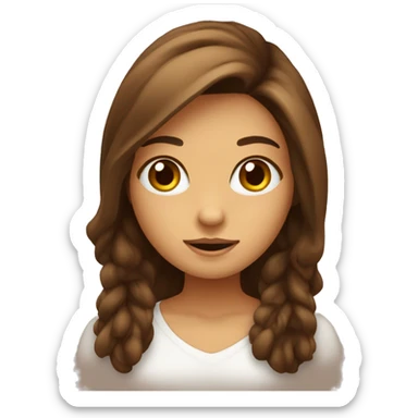 menina de cabelo liso e marrom com olhos castanhos sticker