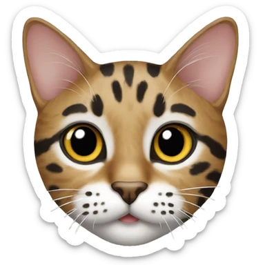spotted tabby cat with white chest sticker
