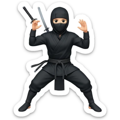 Ninja posando para una foto sticker