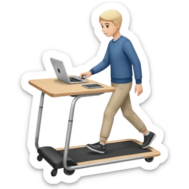 ein walking pad unter dem schreibtisch was benutzt wird sticker