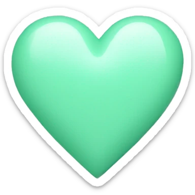 Mint green heart sticker