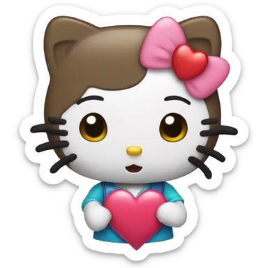 hello kitty with heart sticker