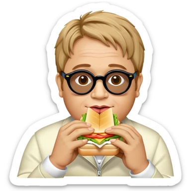 Elton John eating a sandwich  sticker