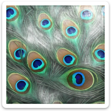 teal peacock feather sticker
